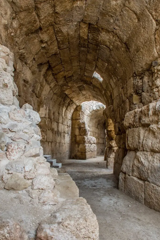 Inside the circular corridor under the Amphitheater's seats