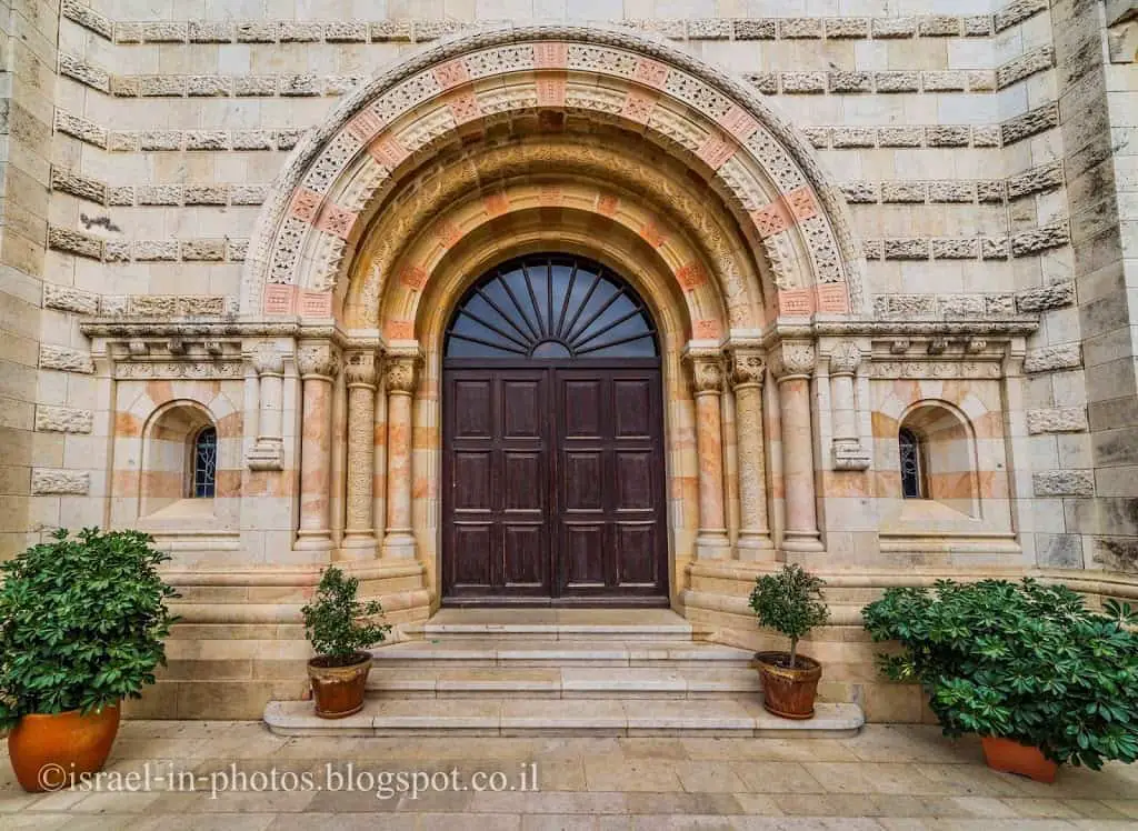 Main entry door of Dormition Abbey