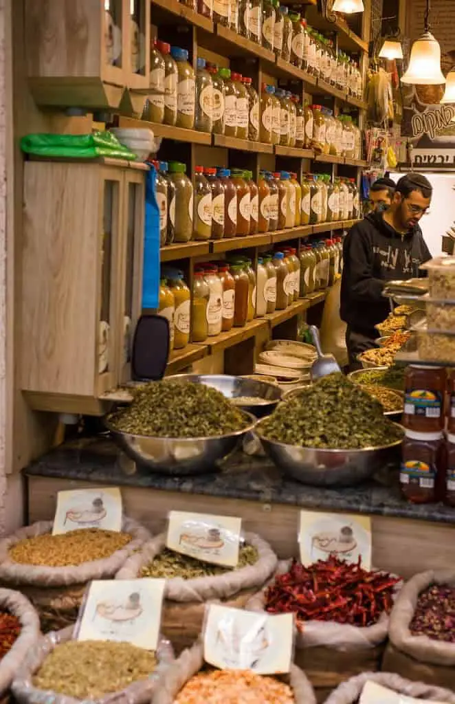 Spices store at Machane Yehuda Market In Jerusalem