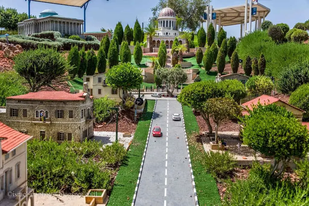 Haifa and Bahai gardens at Mini Israel