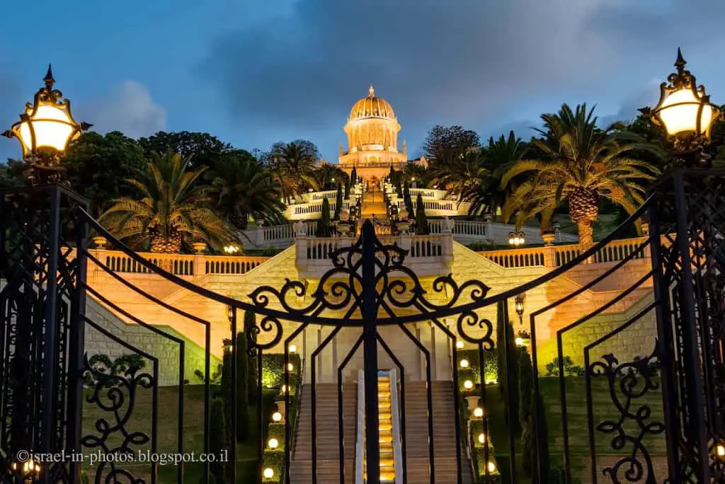 Bahai Temple with leading stairs (shot from UNESCO square)