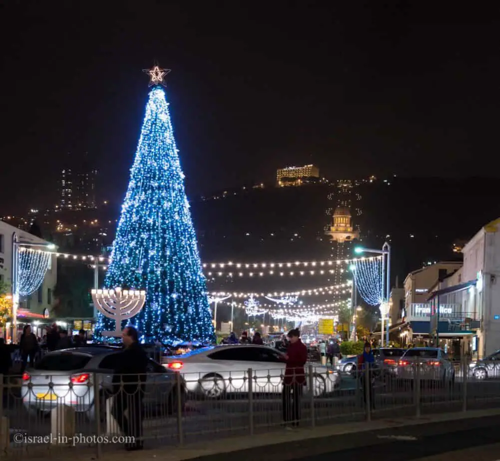 Christmas tree with Chanukiah