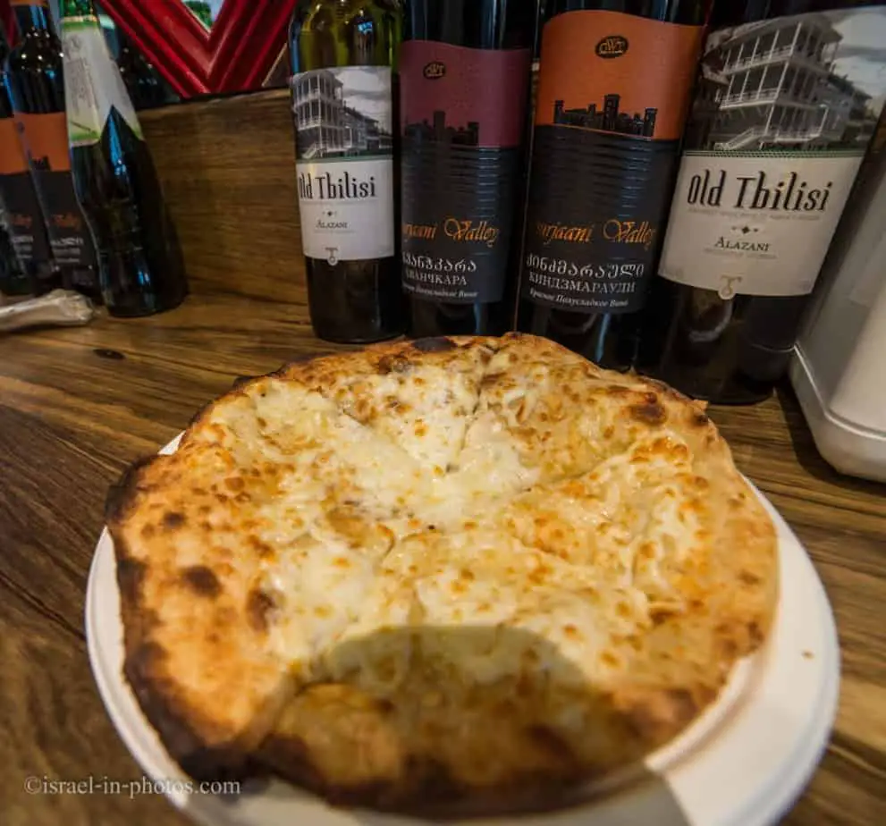 Khachapuri at Georgian restaurant in Sarona