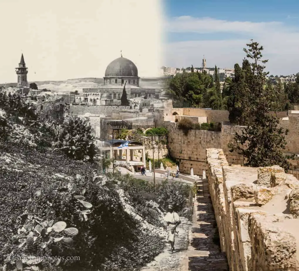 Then and Now Photos - Jerusalem