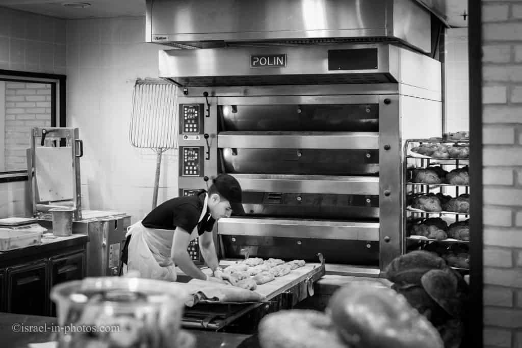 Bread preparations in a bakery
