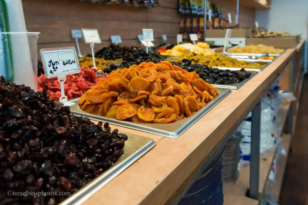 Dried fruit in a store at Kfar Saba