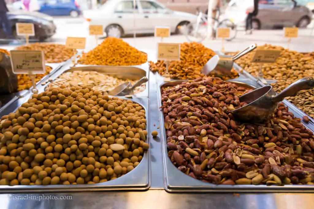 Nuts and seeds in a store at Kfar Saba