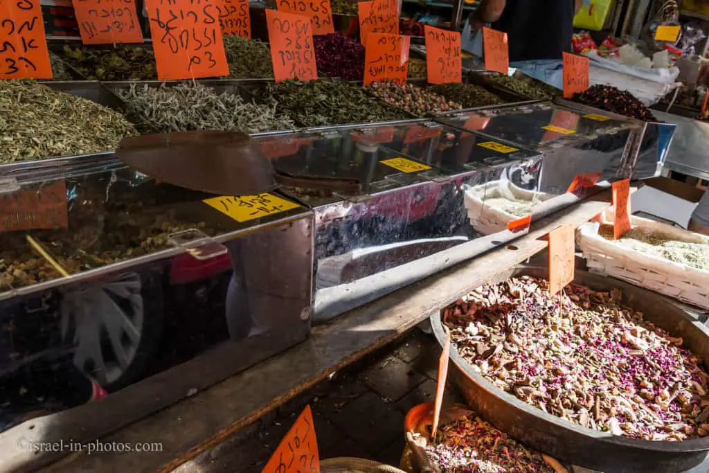 Herbs, spices and nuts at Levinsky Market