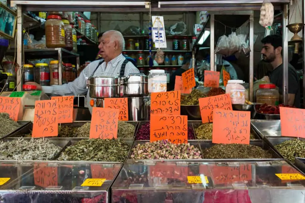 Herbs, spices and nuts at Levinsky Market