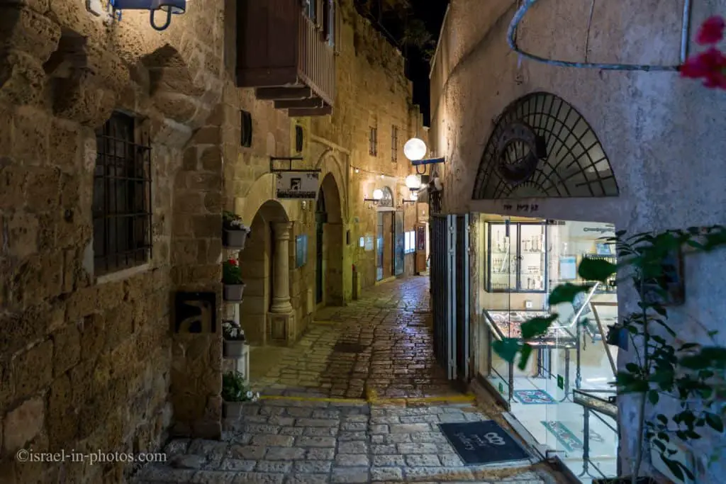 Old Jaffa alleys at night