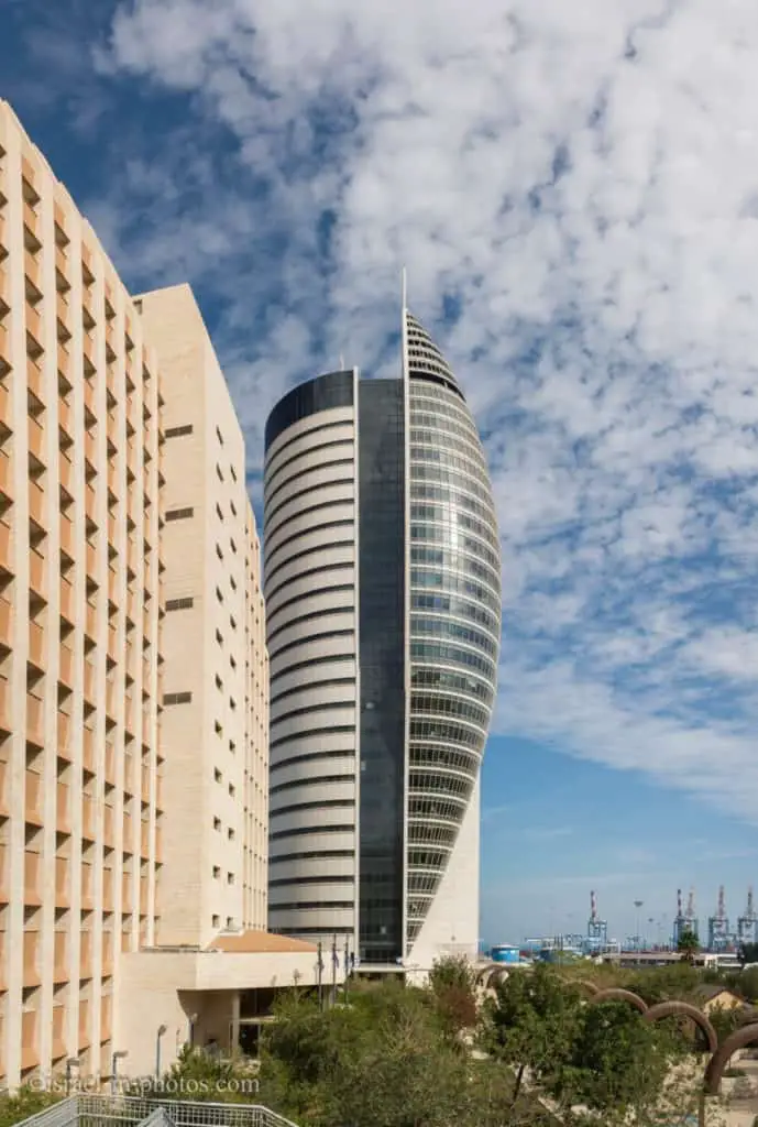 The Sail Tower and the port