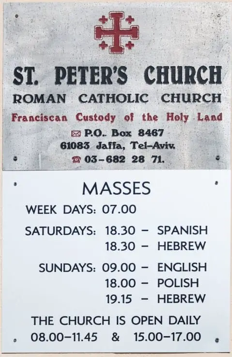 St. Peter's Church opening hours and Masses times