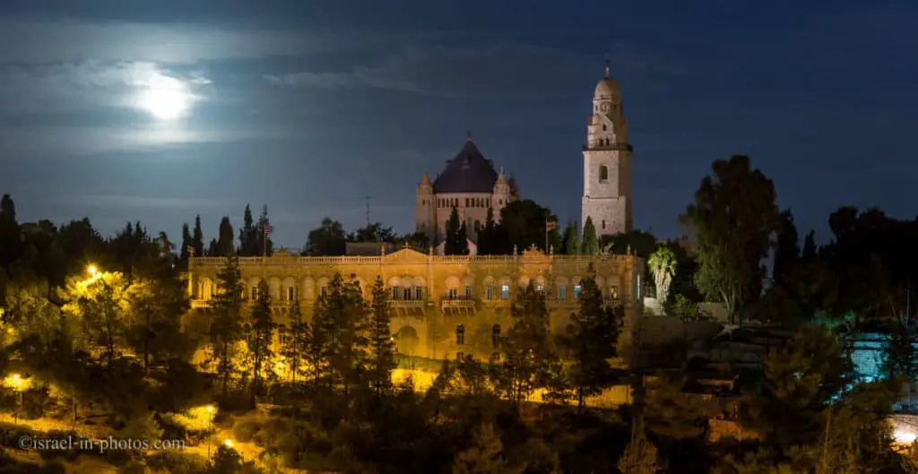 View of Dormition Abbey from Mishkenot Sha'ananim, Jerusalem