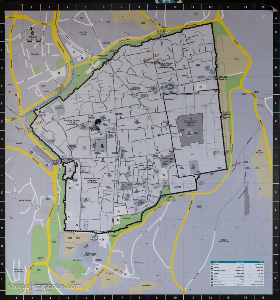 Jerusalem Old City Map