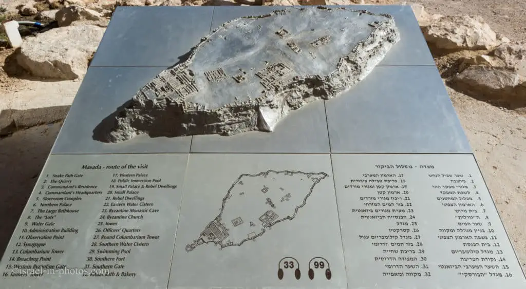 Map of Plateau at Masada National Park