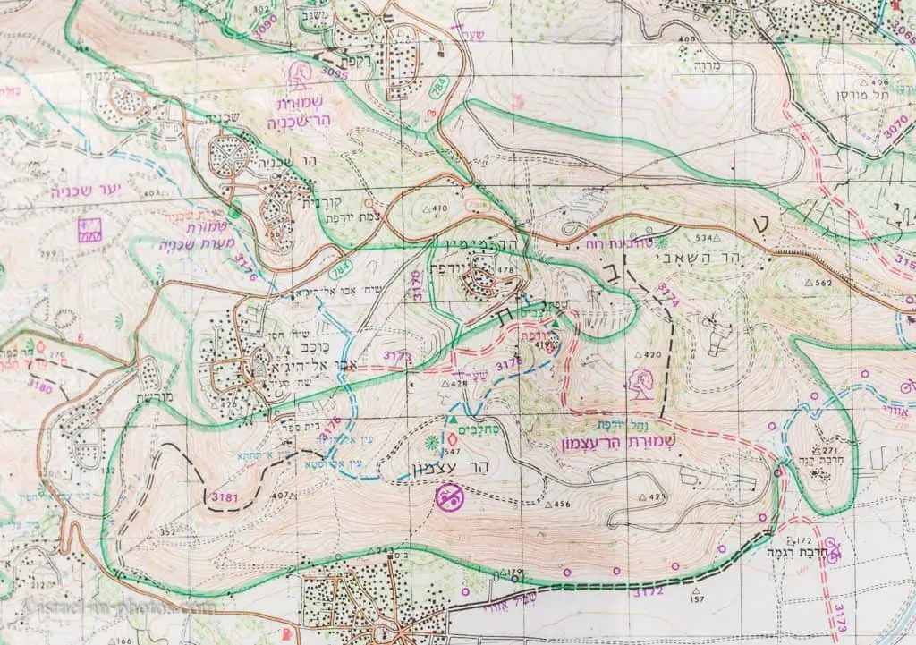 Trail Map of Tel Yodfat and Mount Atzmon