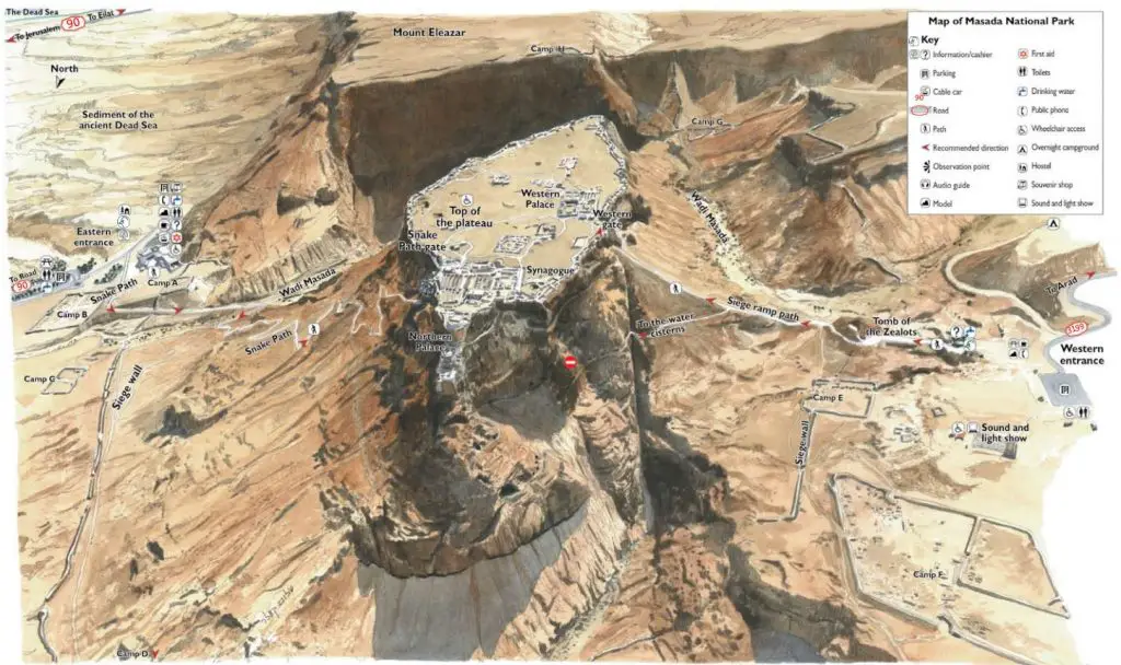 Map of Masada National Park