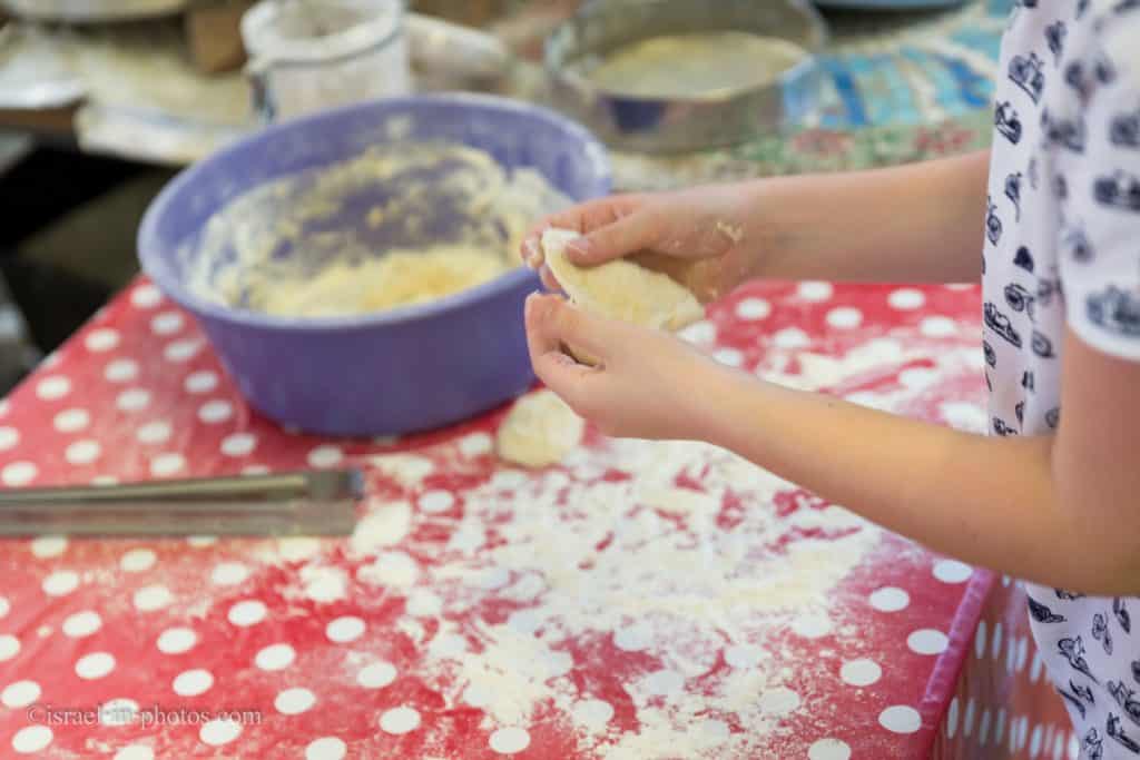 Preparing pita bread