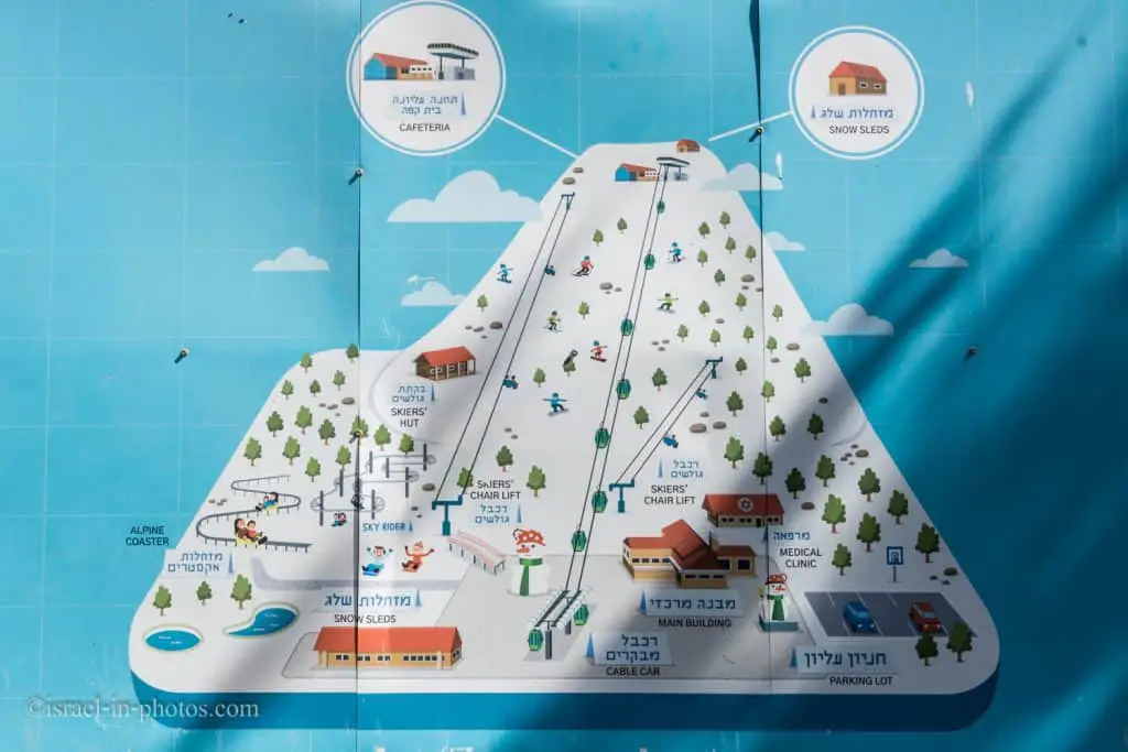 Зимняя карта горнолыжного курорта Хермон