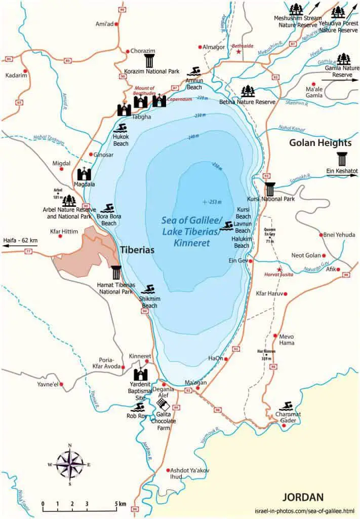 Карта Галилейского моря