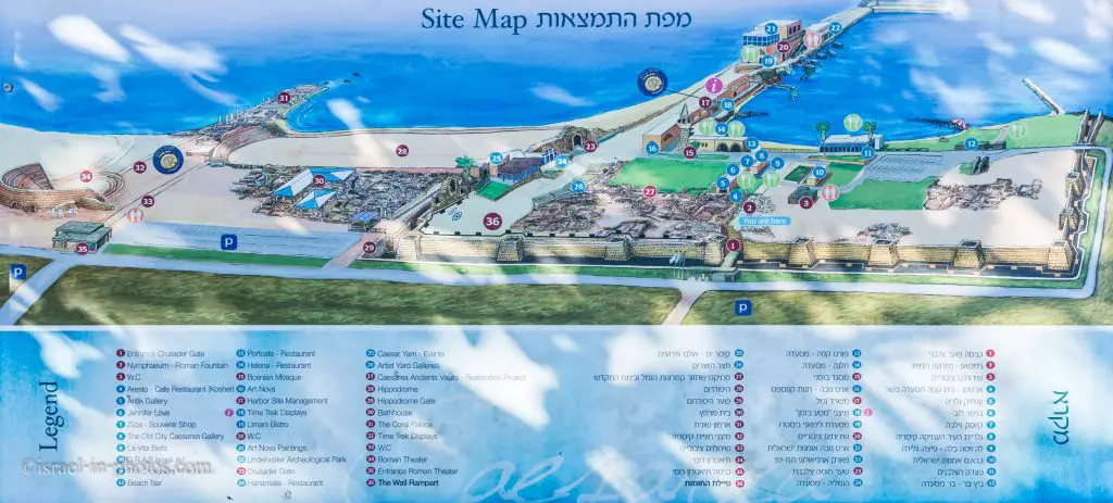 Map of Caesarea National Park