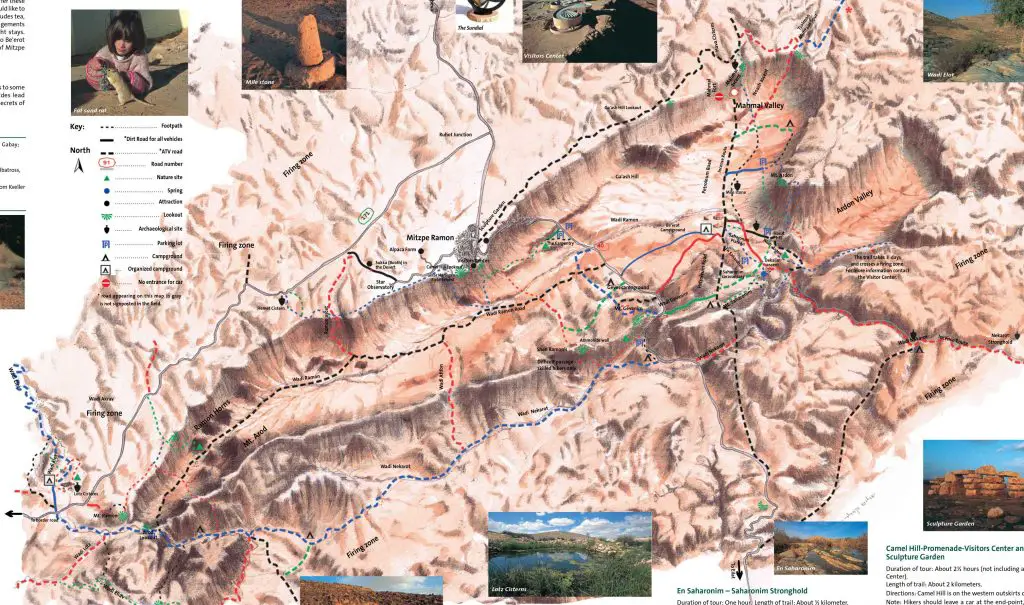 Map of Makhtesh Ramon with Tracks