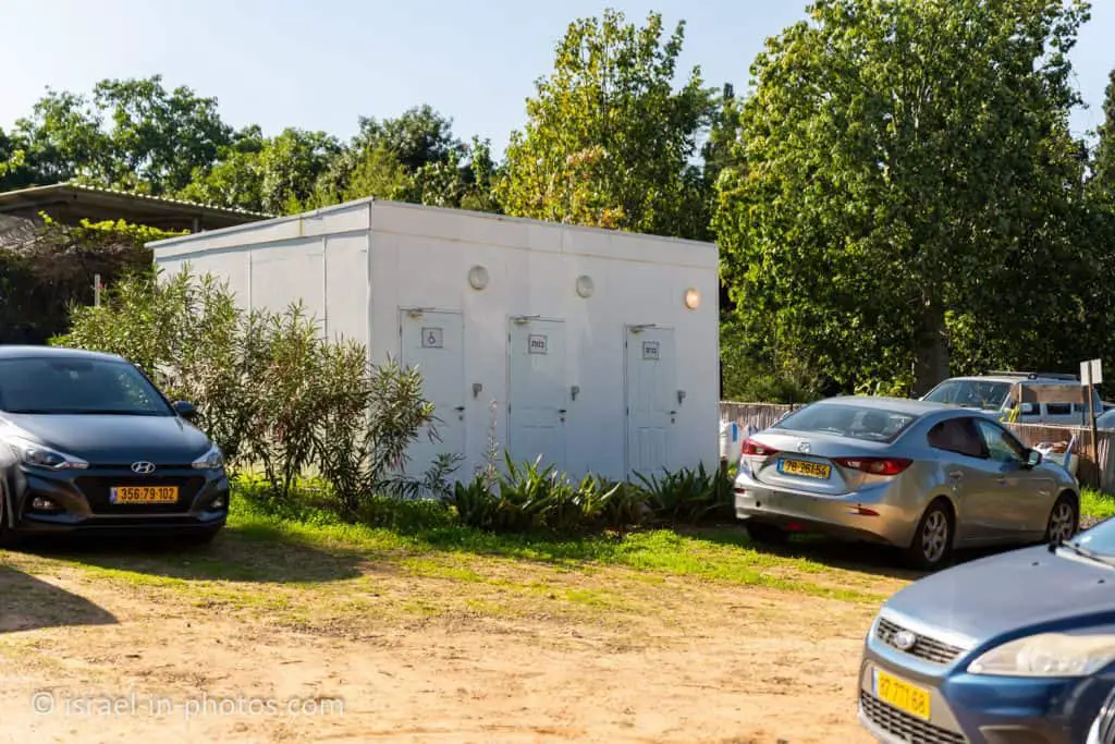 Parking lot and restrooms