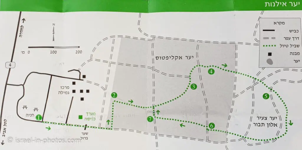 Карта тропы ирисов в Иланот