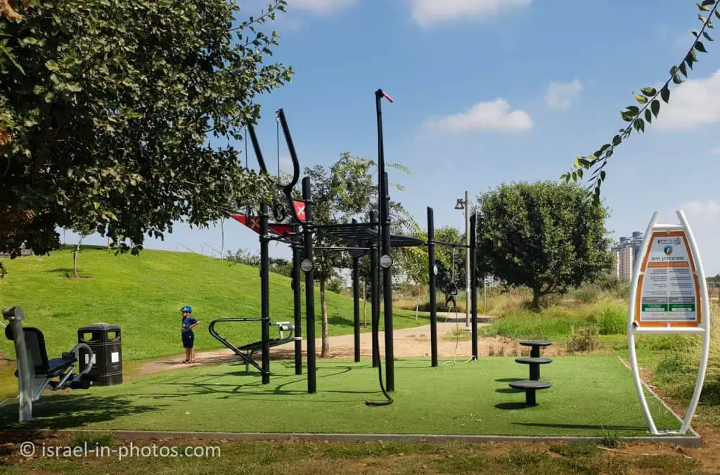 Fitness complex at Hod HaSharon Ecological Park