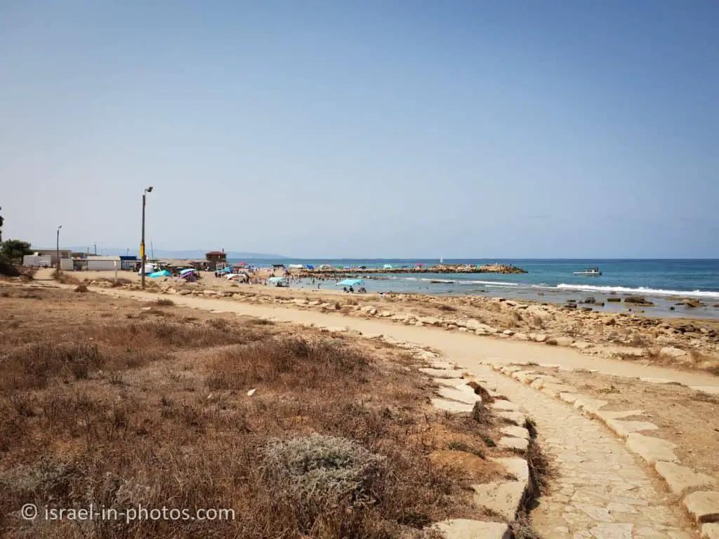View of the beach when standing near the church