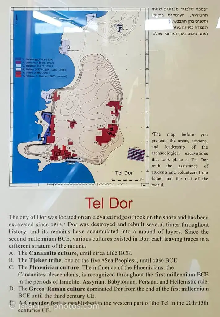 Карта раскопок Тель Дор