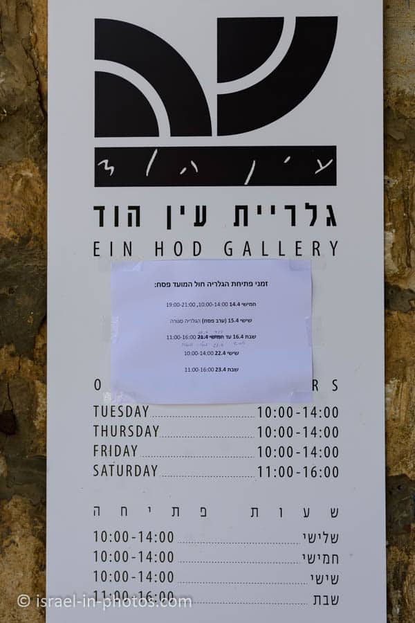 Opening Hours of Ein Hod Gallery