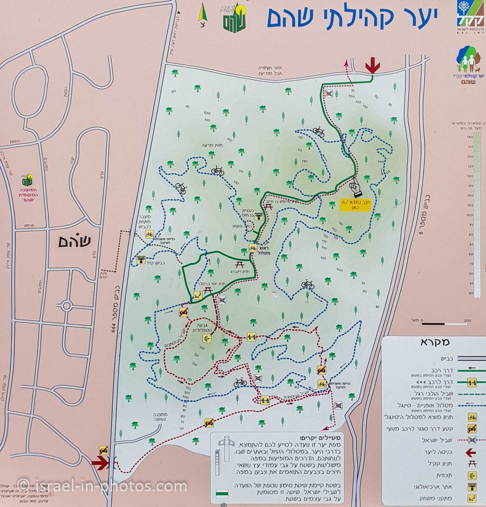 Map of Shoham Forest Park